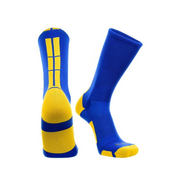 Baseline 3.0 Athletic Crew Socks (Royal/Gold, Large)