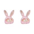 thumbnail image 2 of VONKY Cute Rabbit Hat with Adjustable Ears Warm Animal Soft Plush Pink 55cm 2Set, 2 of 6
