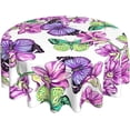 thumbnail image 2 of Butterfly Tablecloth, Butterfly Party Table Cloth for Party Decoration, Round 60 Inch, Butterfly Bird Flower Themed Tablecloths for Dinner Kitchen Party Picnic, 2 of 6