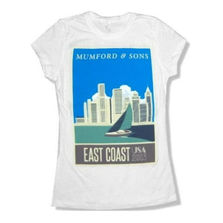 Juniors Mumford & Sons "East Coast Tour 2013" White Baby Doll T-Shirt (Medium)