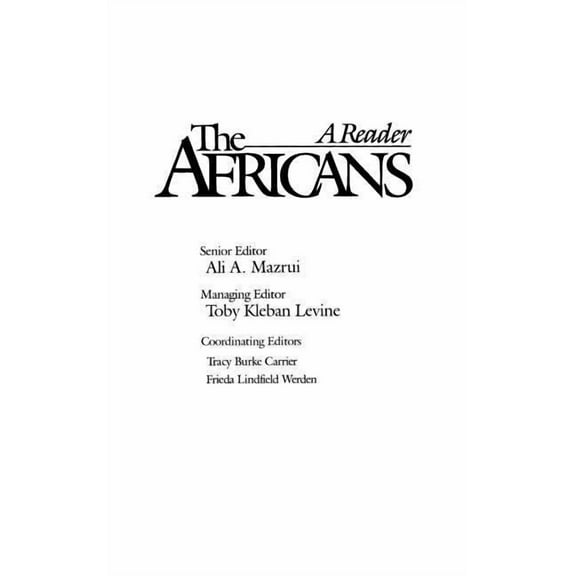 The Africans: A Reader, (Hardcover)