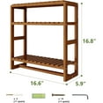 thumbnail image 4 of Bamworld Bathroom Shelves Bathroom Storage over The Toilet Storage Bathroom Storage Shelves Organizer Adjustable 3 Tiers Floating Shelves for Wall Mounted with Hanging Rod (Brown), 4 of 6