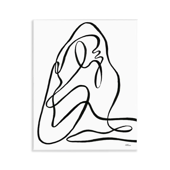 Stupell Industries Continuous Line Doodle Abstract Painting Unframed Art Print Wall Art, 11 x 14