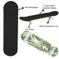 thumbnail image 2 of Skateboards for Beginners Floral seamless green bamboo palm leaves light brown pastel vintage 31"x8" Maple Double Kick Concave Boards Complete Skateboards Outdoor for Adults Youths Kids Teens Gifts, 2 of 5
