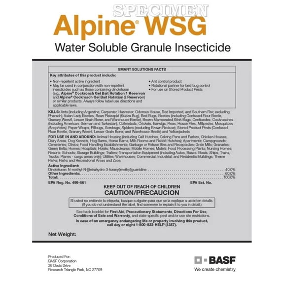 Alpine WSG Water Soluble Granule Pest Control, 10g bag