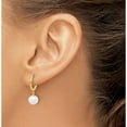 thumbnail image 3 of 14K Yellow Gold 7-8Mm Round Freshwater Cultured Pearl Dangle Hoop Earrings (Width 7.2) (Length 21.3) - Jbsp, 3 of 5