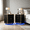 Black, variant on Fluted LED Floating Nightstand Set of 2, White & Gold, RGB-Lit Bedside Table with Storage, Modern Glam End Table for Bedroom