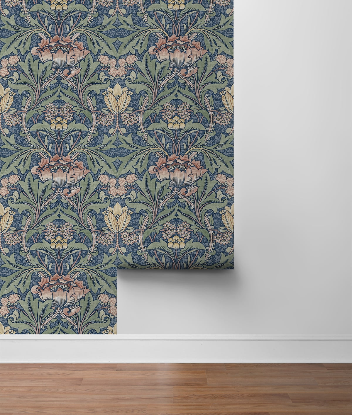 NextWall Morris Flower Peel and Stick Wallpaper