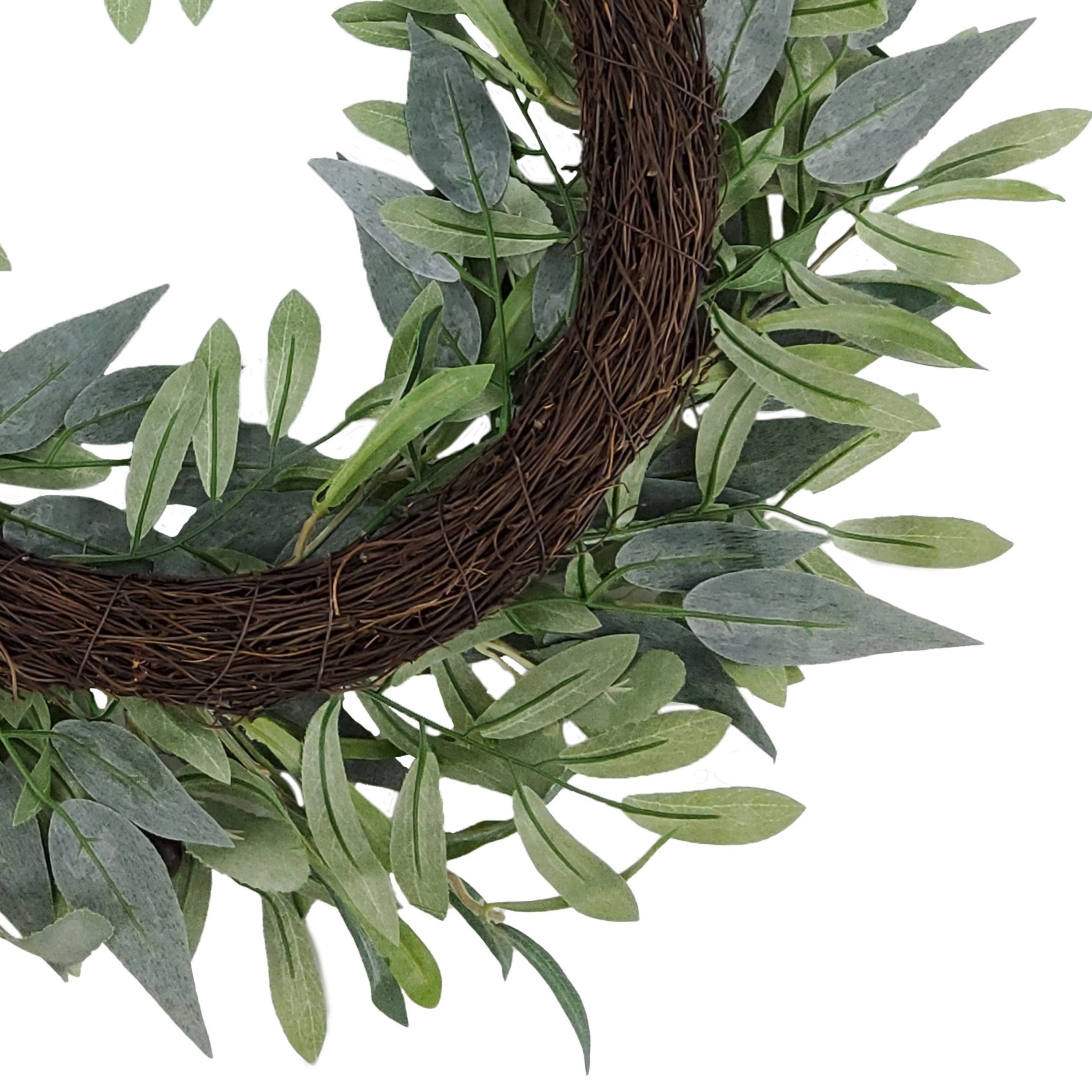 (2 pack) Better Homes & Gardens 18" Artificial Olive Stems Wreath, Polyester.