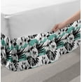 thumbnail image 2 of Floral Bed Skirt, Exotic Watercolor Hibiscus Flower Graphic Art Print Tropical Inspired Boho, Elastic Bedskirt Dust Ruffle Wrap Around for Bedding Decor, 4 Sizes, Grey White Teal, by Ambesonne, 2 of 2
