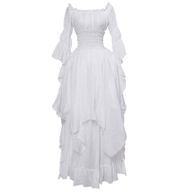 Vestido Retro de Vestido de Princesa Medieval Vestido de Cosplay Vestido de Cuello de Manga Larga Para Mujer Vestido de Cosplay Largo Hasta El Suelo Odeerbi ODB114714