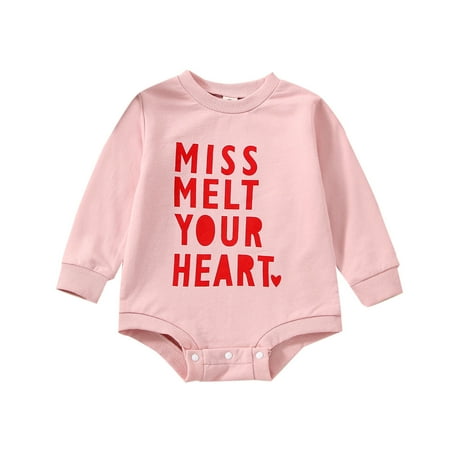 

JDEFEG Long Sleeve Leotard for Toddler Girls Baby Girls Boys Autumn Valentine s Day Pirnt Long Sleeve Romper Bodysuit Sweatshirt Pullover Clothes 6 9 Month Boy Clothes Red 100