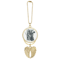 thumbnail image 1 of Gray Jazz Music Instruments Pattern Car Keychain Angel Wing Pendant, 1 of 4