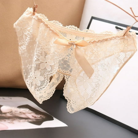 

TIANEK Lace Thong Brief Sexy Solid Spring Mother s Day Invisible Athletic Satin Panties Lingerie for Women Clearance