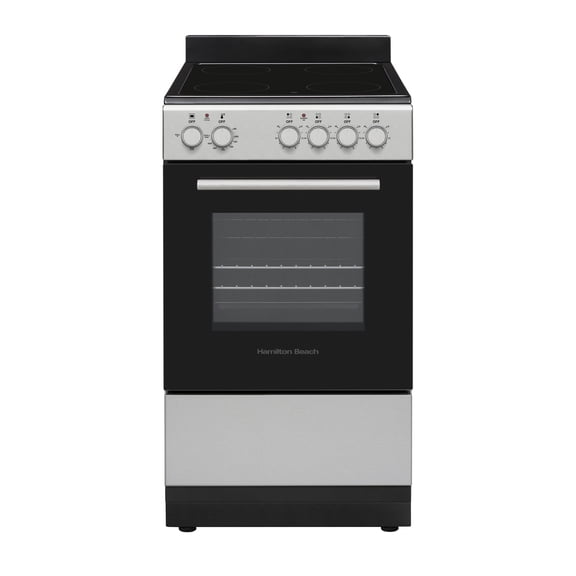 Hamilton Beach 20" Electric Range, Vitroceramic Top, With Shallow Tray, Inox