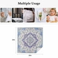 thumbnail image 5 of Blue Purple Boho Cloth Napkins, Vintage Abstract Art Floral Ethnic Tribe Washable and Reusable Dinner Napkins Set of 4, Table Napkin for Kitchen Party Birthday Wedding Hotel Housewarming 20"x20", 5 of 9