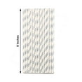 thumbnail image 3 of Efavormart 125 Pcs Candy Striped Paper Straws Silver Foil Swirl Straws For Wedding Birthday Party Dance Banquet - White / Silver, 3 of 10