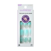 imPRESS No Glue Needed Press-on Nails, Mini, Eternity, Blue, Short Squoval, 34 count