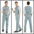 thumbnail image 6 of ETHAN Linen Suits for Wedding Men 2 Piece Suits Groomsmen Tuxedos Summer Beach Prom Vest and Pants Set Blue L, 6 of 6