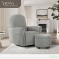 thumbnail image 3 of Evolur Vienna Swivel Glider with Ottoman and Nailhead Trim, Greenguard Gold Certified, Made from Sturdy and Sustainable FSC-Certified Wood, Grey, 3 of 13