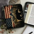 thumbnail image 3 of FORUDESIGNS Bear Mountian American Flag Print Bible Case PU Leather Bible Carrying Case PU Leather Bible Carrier Tote Bag with Zipper Pocket Book Cover Christian Bible Accessories , 2XL, 3 of 7