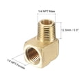 thumbnail image 3 of Unique Bargains 1/4 NPT Male to Female Thread Brass Hose Fitting Elbow Right Angle, 2 Count, 3 of 5