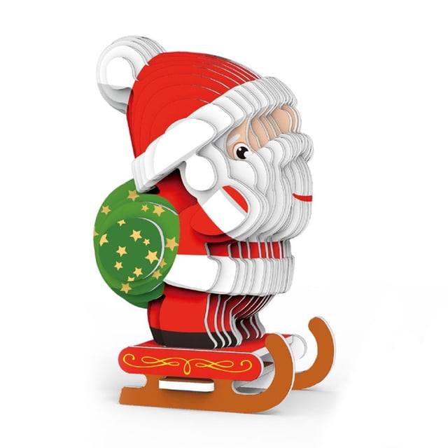 Children Puzzle Santa Claus Snowman Cardboard Models Paper Multicolor Eco-friendly Education & Fun Party Christmas Decor