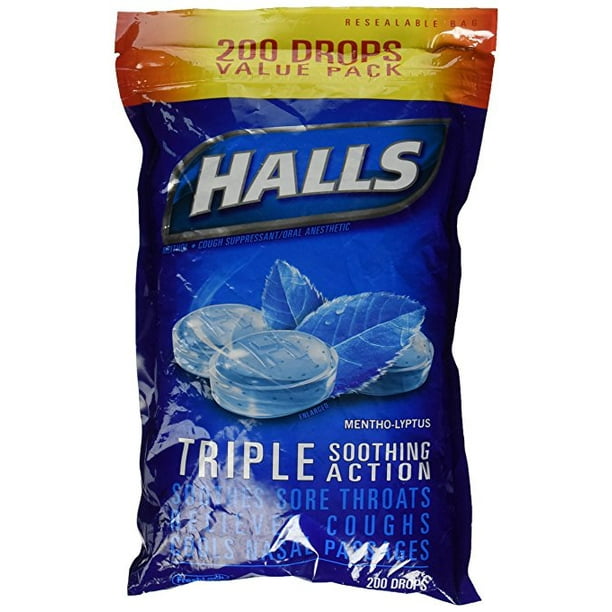 HALLS MenthoLyptus Menthol Cough Suppressant/Oral Anesthetic, Pack Of