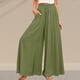 thumbnail image 4 of Pantalones De Pierna Ancha Pantalones de pierna ancha para mujer Pantalones casuales plisados ​​​​sólidos de cintura alta (Verde militar L) Cgtredaw para Mujer ejercito verde T XL, 4 of 6