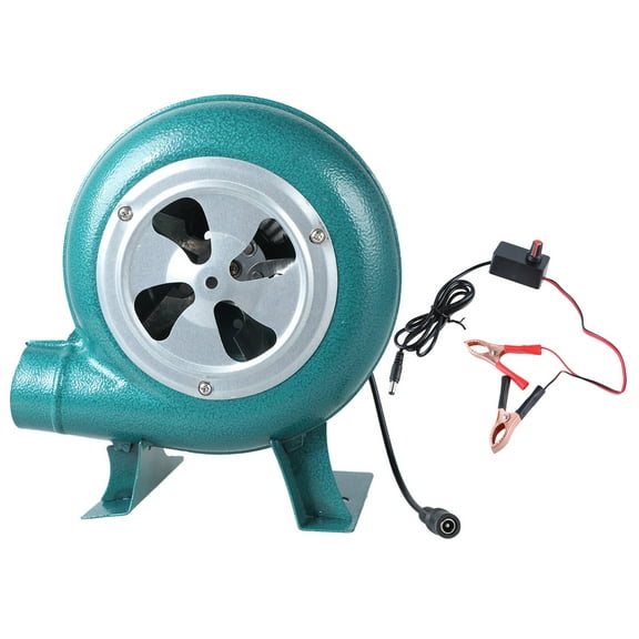 Easy Carry 12V Blower Fan with Speed Control Clip Adjustable Speed Electric Blower for Outdoor BBQ Camping Metal Smelting