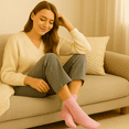 thumbnail image 5 of Women's Diabetic Ankle Socks - 3 Pairs, Soft Cotton, Non-Binding, Seamless Toe, Circulation Support, Shoe Size 9-11(Pink), 5 of 7