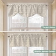 thumbnail image 4 of Beige Damask Tie Up Valance Curtains for Windows, Kitchen Curtains Window Shades, Vintage Country Scroll Floral Patterned Light Filtering Roman Curtain Valances for Bedroom/Bathroom/Cafe 42"x18", 4 of 9