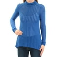 thumbnail image 2 of Lucky Brand Womens Hi-Lo Turtleneck Knit Sweater, Blue, X-Small, 2 of 3