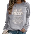 thumbnail image 4 of Gibobby Blusa Mujer Sudadera sin capucha para mujer Sudadera casual de otoño de manga larga Blusa ligera con botones en la parte superior（Gris， XXL), 4 of 5