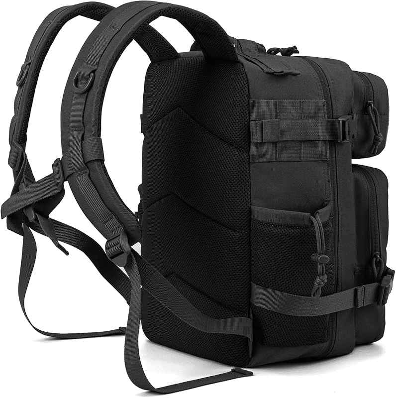 25L/45L Durable Nylon Hiking Backpack for Men, Multi-Day Camping & Travel Backpack with MOLLE System & Side Bottle Pockets