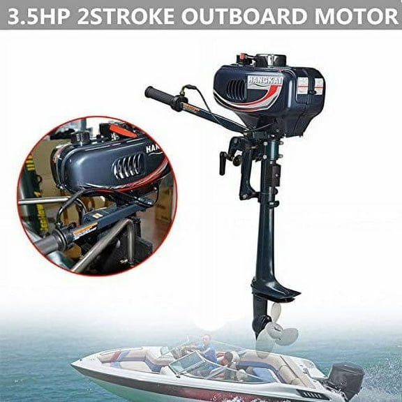 Miumaeov Outboard Motor, 2 Stroke 3.5HP Fishing Boat Engine Inflatable Outboard Motor with Water Cooling CDI System 2.5kw