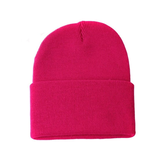 Top Headwear Long Cuff Beanie , Hot Pink