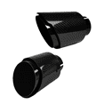 thumbnail image 4 of 1 Uds. Silenciador Universal de fibra de carbono para coche, silenciador de acero inoxidable, sarga negra brillante, punta del boquilla de escape, 4 of 5