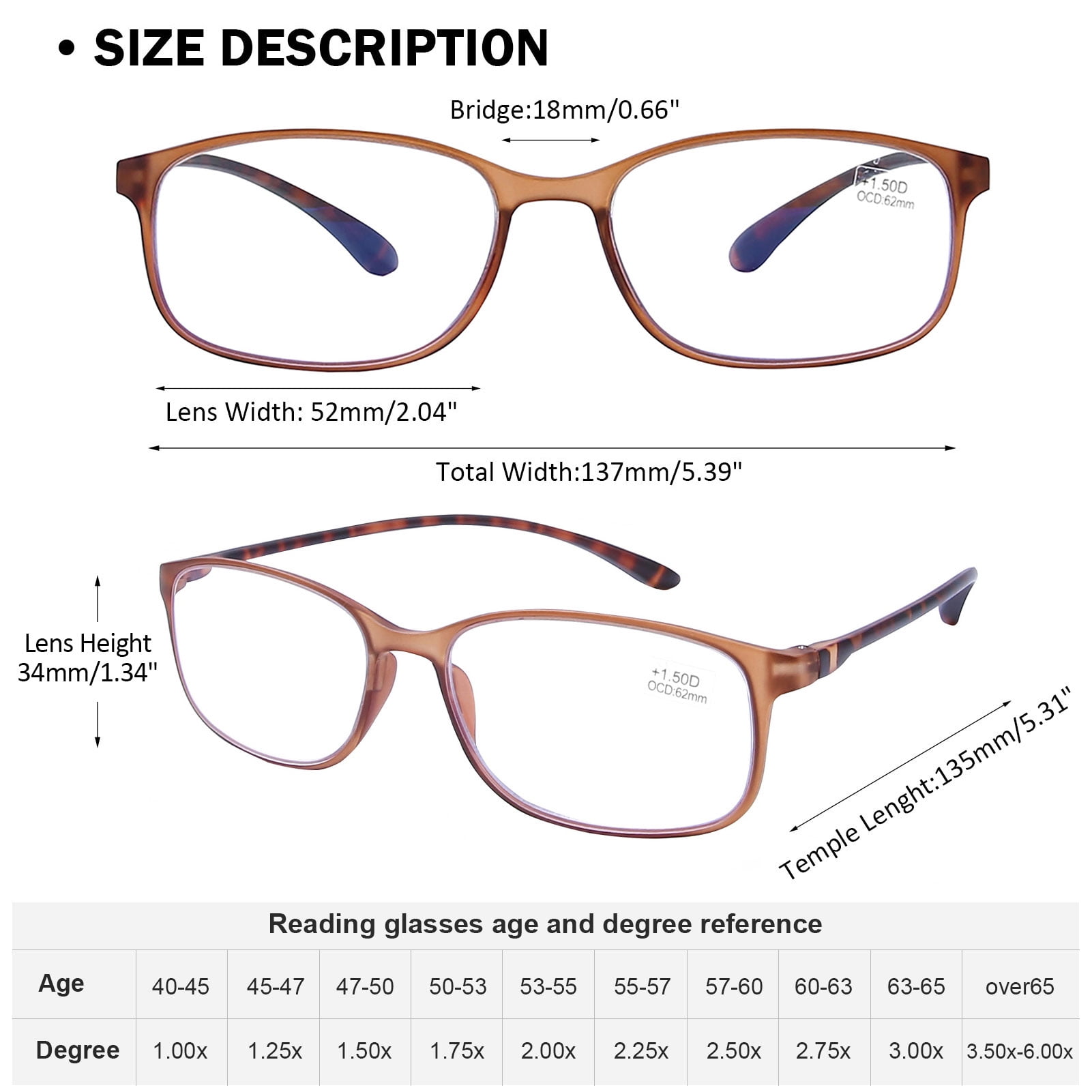 Computer Reading Glasses Blue Light Block - Comfortable Lightweight TR90 Flexible Frame UV Protection Anti Glare Eye Strain Readers, 1.5