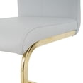 thumbnail image 6 of Set of 4 Modern Dining Chairs with Faux Leather Padded Seat and Golden Metal Legs, Upholstered Dining Living Room Chairs with Non-slip Pads for Kitchen, Living, Bedroom and Dining Room, Grey, 6 of 9