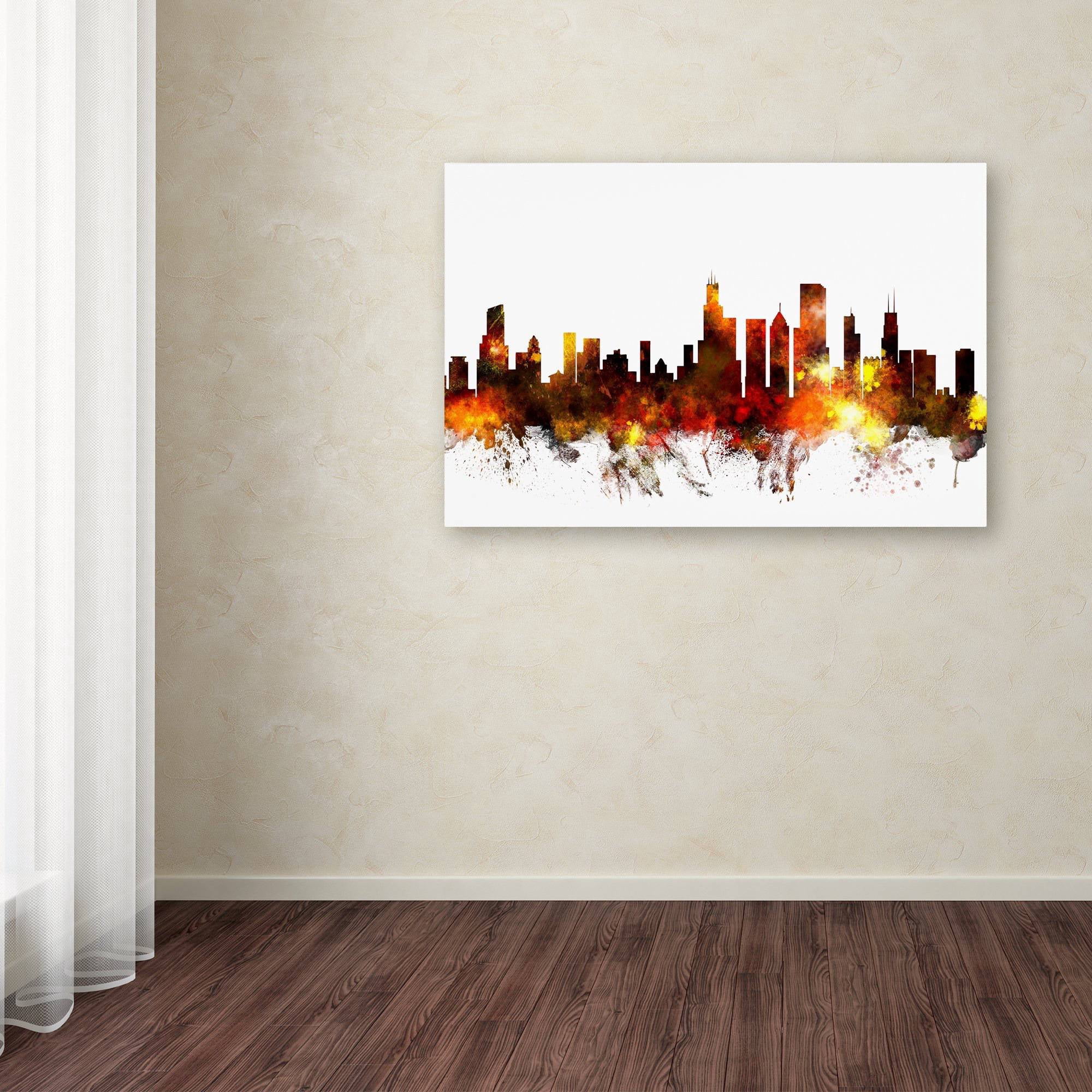 Trademark Fine Art "Chicago Illinois Skyline VI" Canvas Art by Michael Tompsett