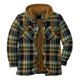 thumbnail image 1 of Chaqueta holgada de manga larga a cuadros gruesa acolchada con capucha para hombre Franela forrada acolchada, 1 of 4