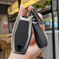 thumbnail image 3 of Key Fob Cover Compatible with Mitsubishi Outlander 2021-2025 2 Button Metal Keychain Case Holder Protector, 3 of 9