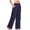 Dark Blue, variant on Womens Wide Leg Yoga Pants High Waisted Side Slit Joggers Casual Loose Sweatpants With Pockets Patterned Pants