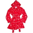 thumbnail image 3 of B O P J Adult Womens Female Printed Fleece Robe Red Snowflake Microfleece S, 3 of 3