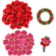 thumbnail image 1 of Pushiibee 60Pcs Roses Faux Flower Heads, 2 Colors 1.2 Inch Artificial Flower Heads for Decoration, Mini Artificial Flower Heads Fake Rose Flower Heads Silk Rose Head for Wedding Valentine's Day, 1 of 7