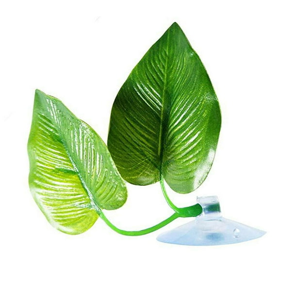 Aquarium Artificial Leaves Plastic Suction Cup Fish Leaf Pad Leaf Pad ...