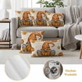thumbnail image 6 of Orange Gnomes Fall Outdoor Waterproof Pillow Covers, Thanksgiving Pumpkins Plaid Leaves Rustic Decorative Rectangle Throw Pillowcase Sofa Cushion Sham for Patio/Couch/Chair, 20"x12" 2 Pack, 6 of 8