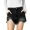 Black, variant on Women Denim Shorts High Waisted Distressed Frayed Hem Casual Summer Black S