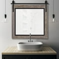 thumbnail image 3 of Hitchcock Butterfield 2585BD3030 30 x 30 in. Santa Fe Farmhouse Rustic Reclaimed Barn Door Mirror - Bathroom Mirror - Vanity Mirror - Wall Mirror - Decorative Mirror, Gray & Black, 3 of 6